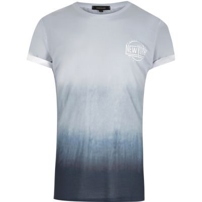 Blue faded NYC print T-shirt